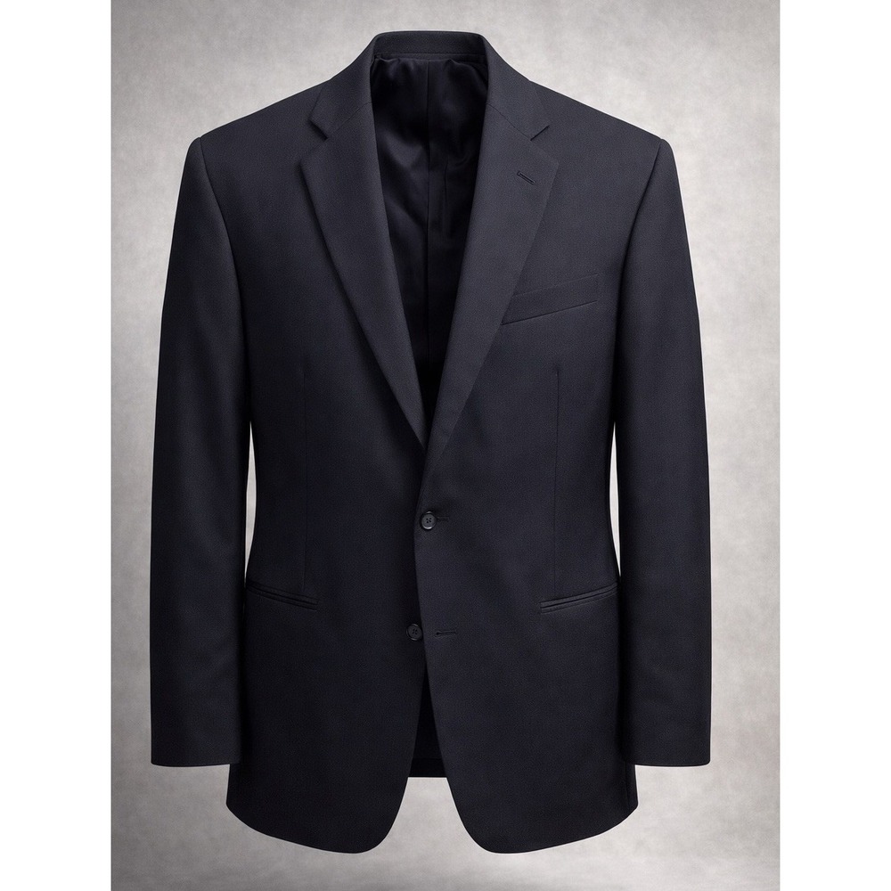 Brooks Brothers 1818 Madison Men 44R Herringbone Navy Wool Blazer Sport Coat USA